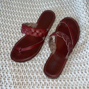 Braided Leather Flipflop Sandals